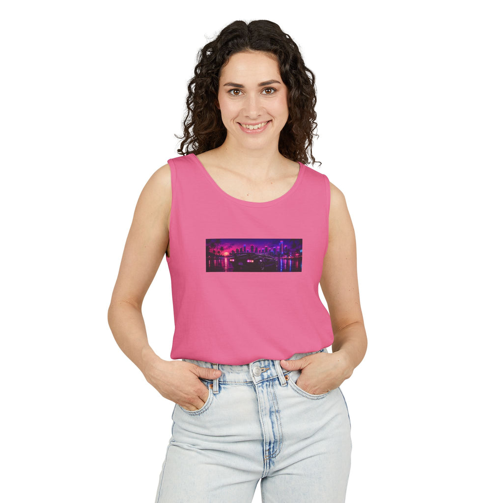 NEON SUMMER DIALED Lamb Box Logo Tank