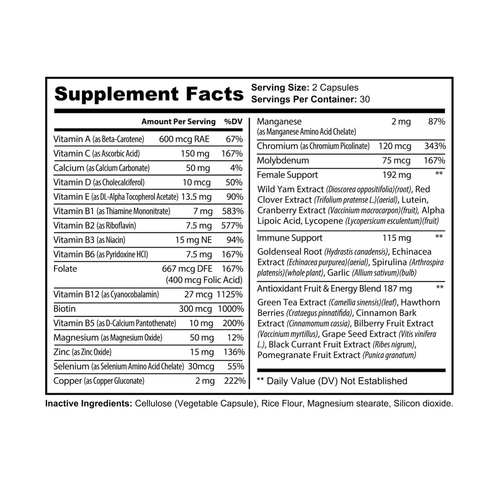 NTGR +Health ONE - Multivitamin for Women Supplement (60 Capsules)