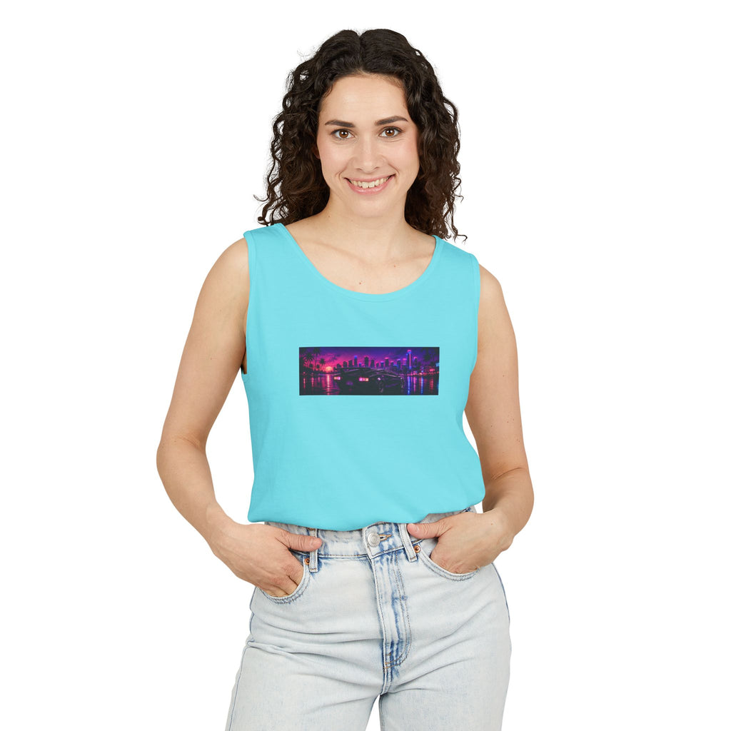 NEON SUMMER DIALED Lamb Box Logo Tank