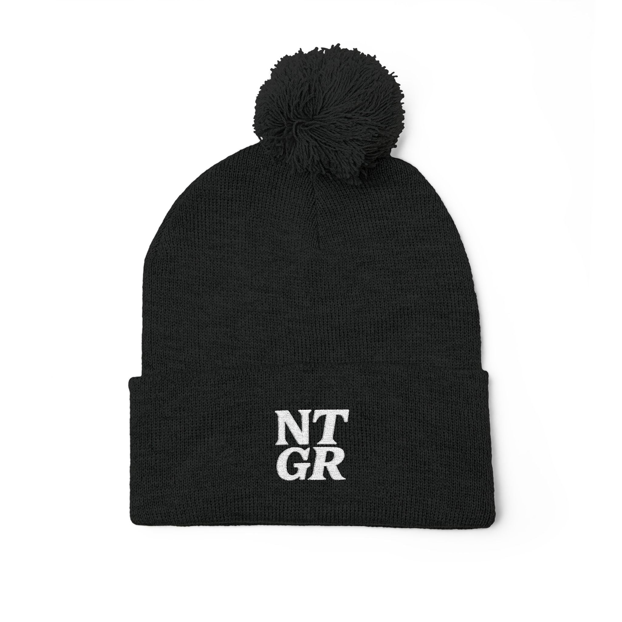 NTGR Stacked Stamp Ball-Headed Knit Beanie (Embroidered)