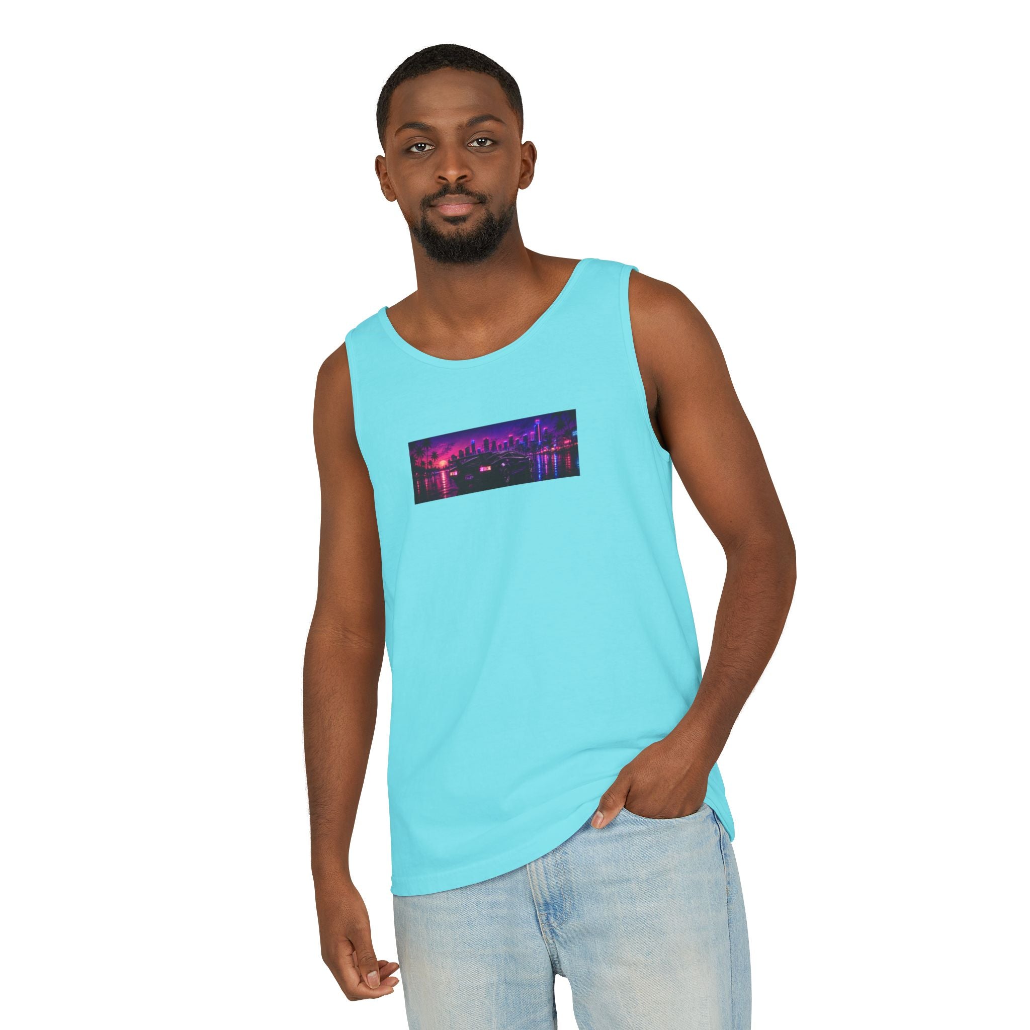 NEON SUMMER DIALED Lamb Box Logo Tank