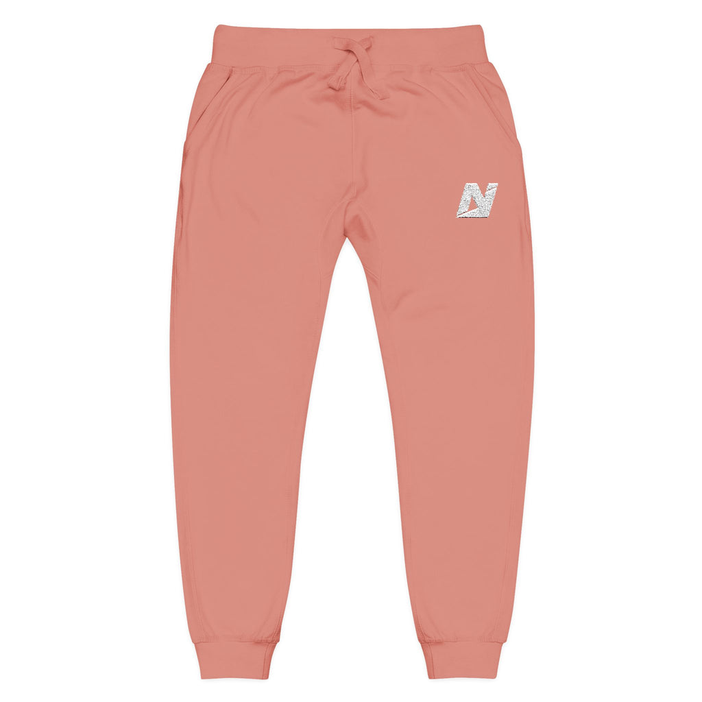 NTGR Fitness White Monogram Fleece Sweatpants (Embroidered)