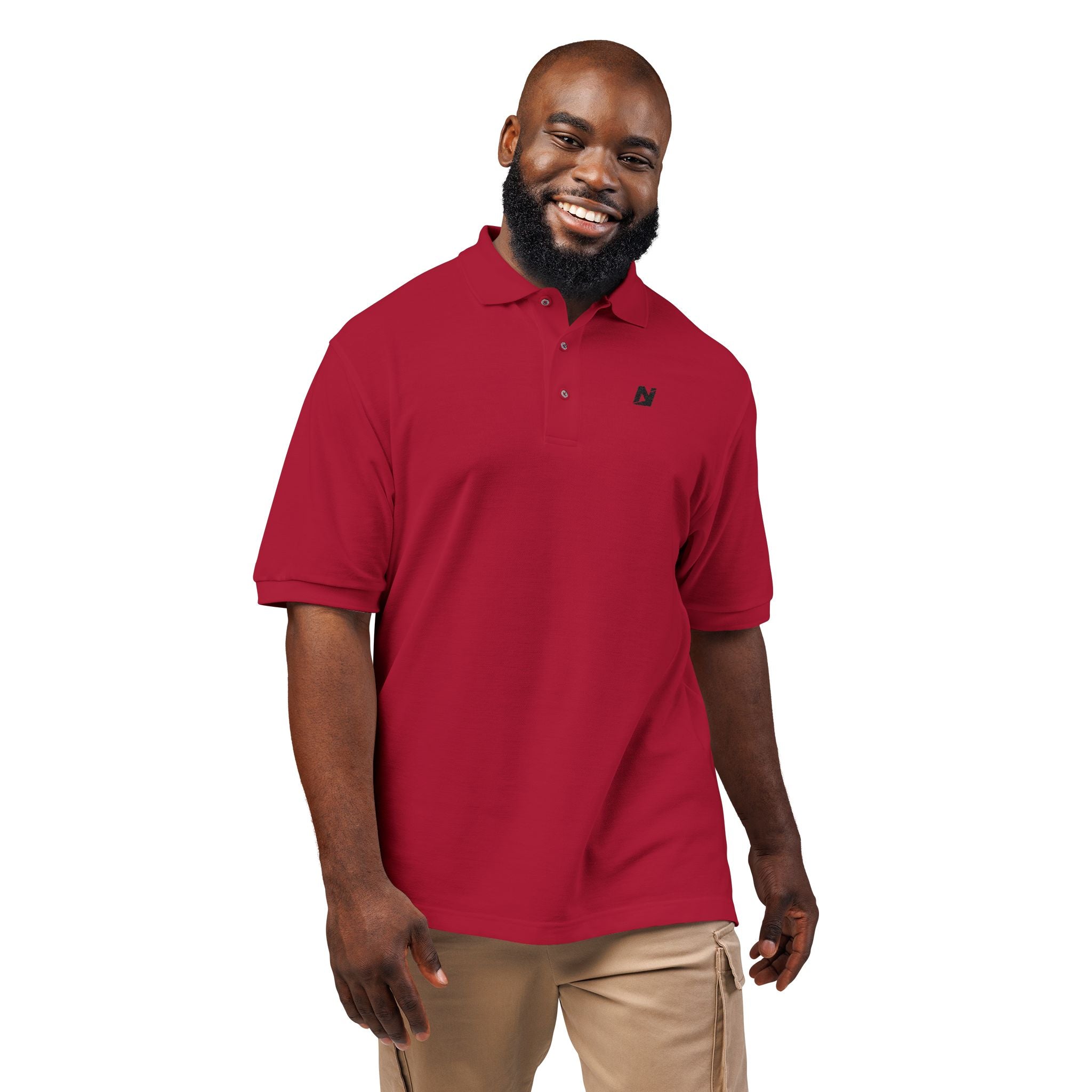 NTGR Black Classic Monogram Polo (Embroidered)