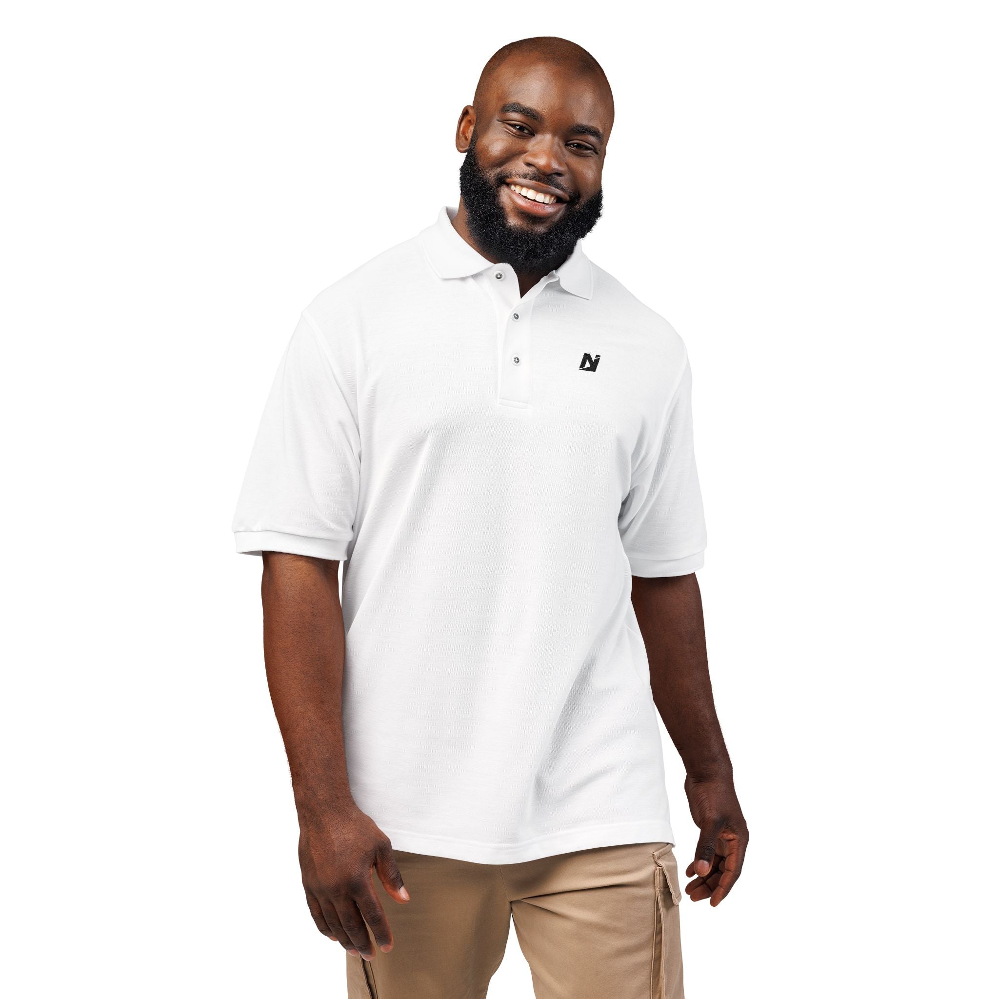 NTGR Black Classic Monogram Polo (Embroidered)