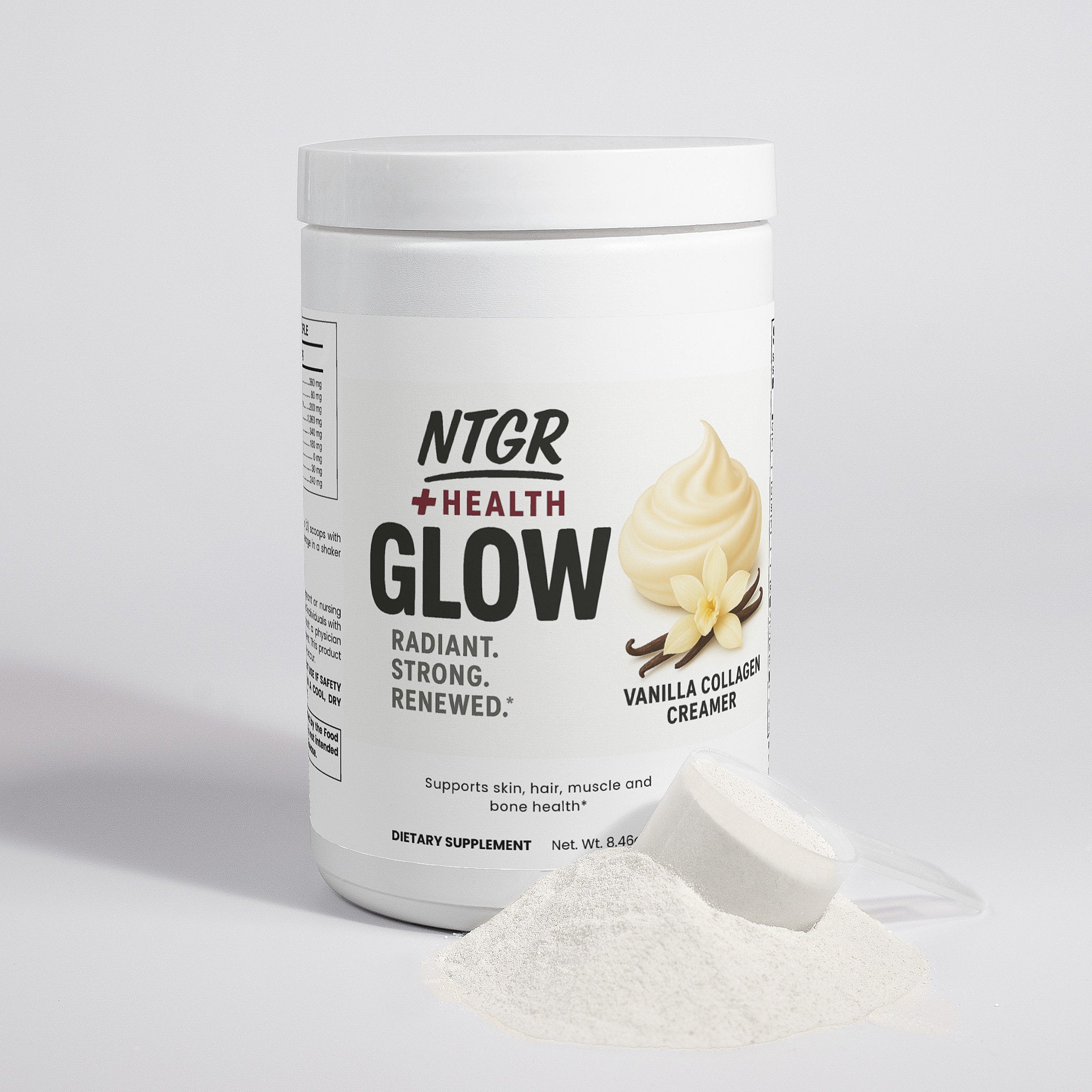 NTGR +Health GLOW - Grass-Fed Collagen Creamer (Vanilla)