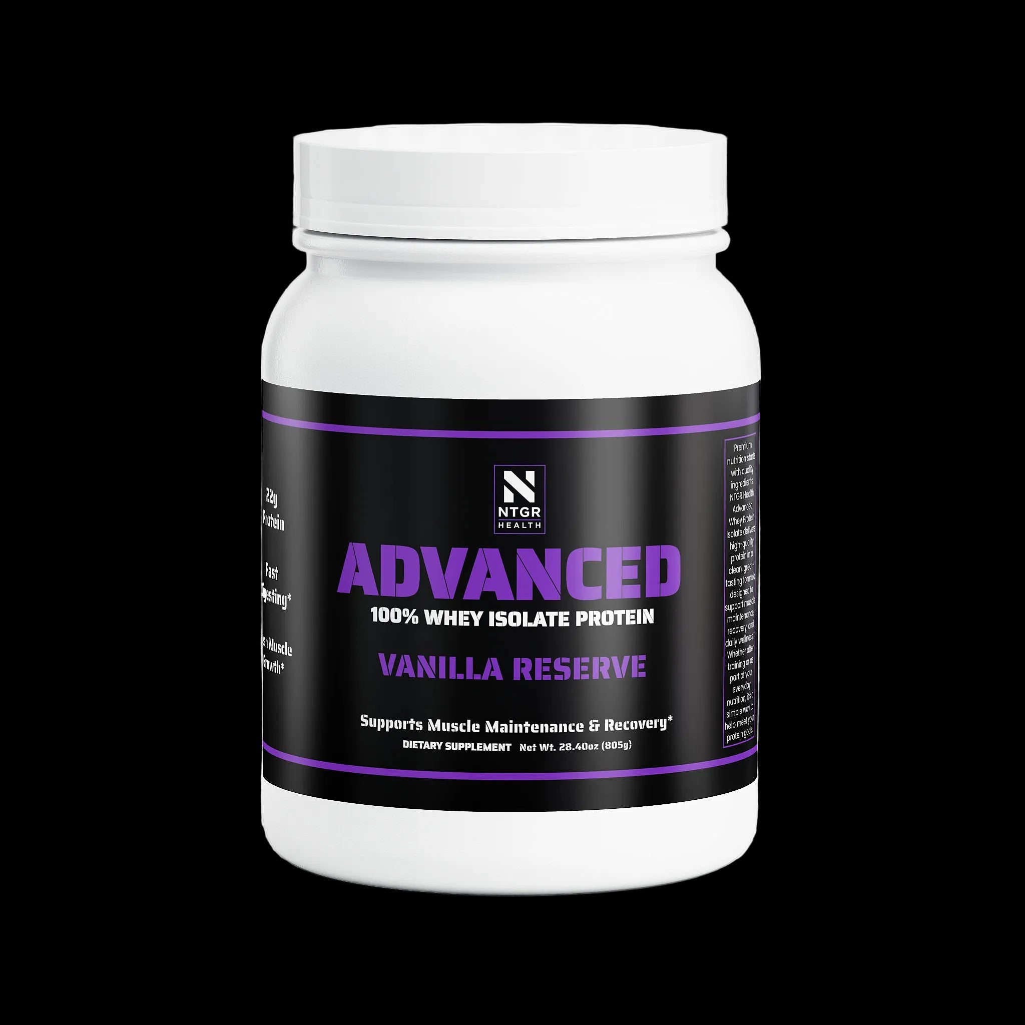 NTGR +Health Advanced 100% Whey Isolate Protein (Vanilla Reserve)