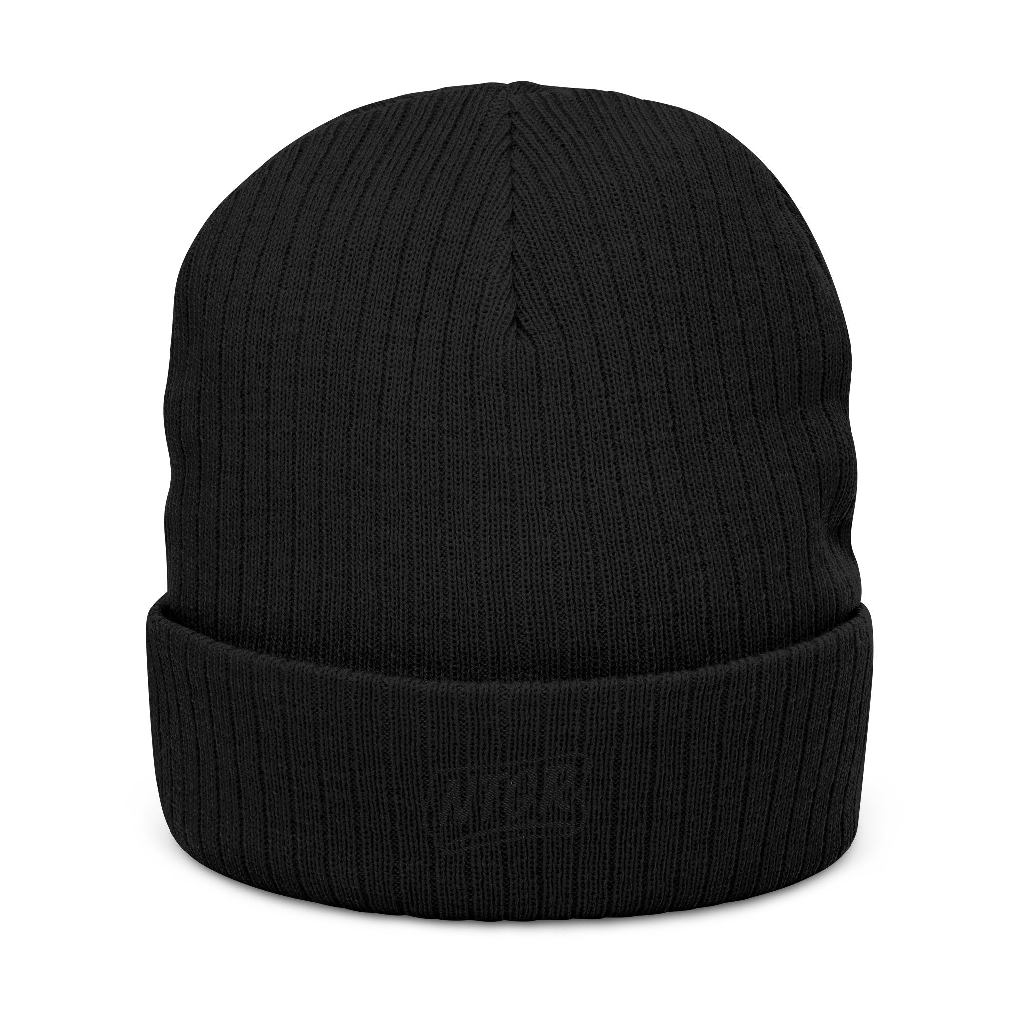 NTGR Luxe *Blackout* Tonal Ribbed Knit Beanie (Embroidered)