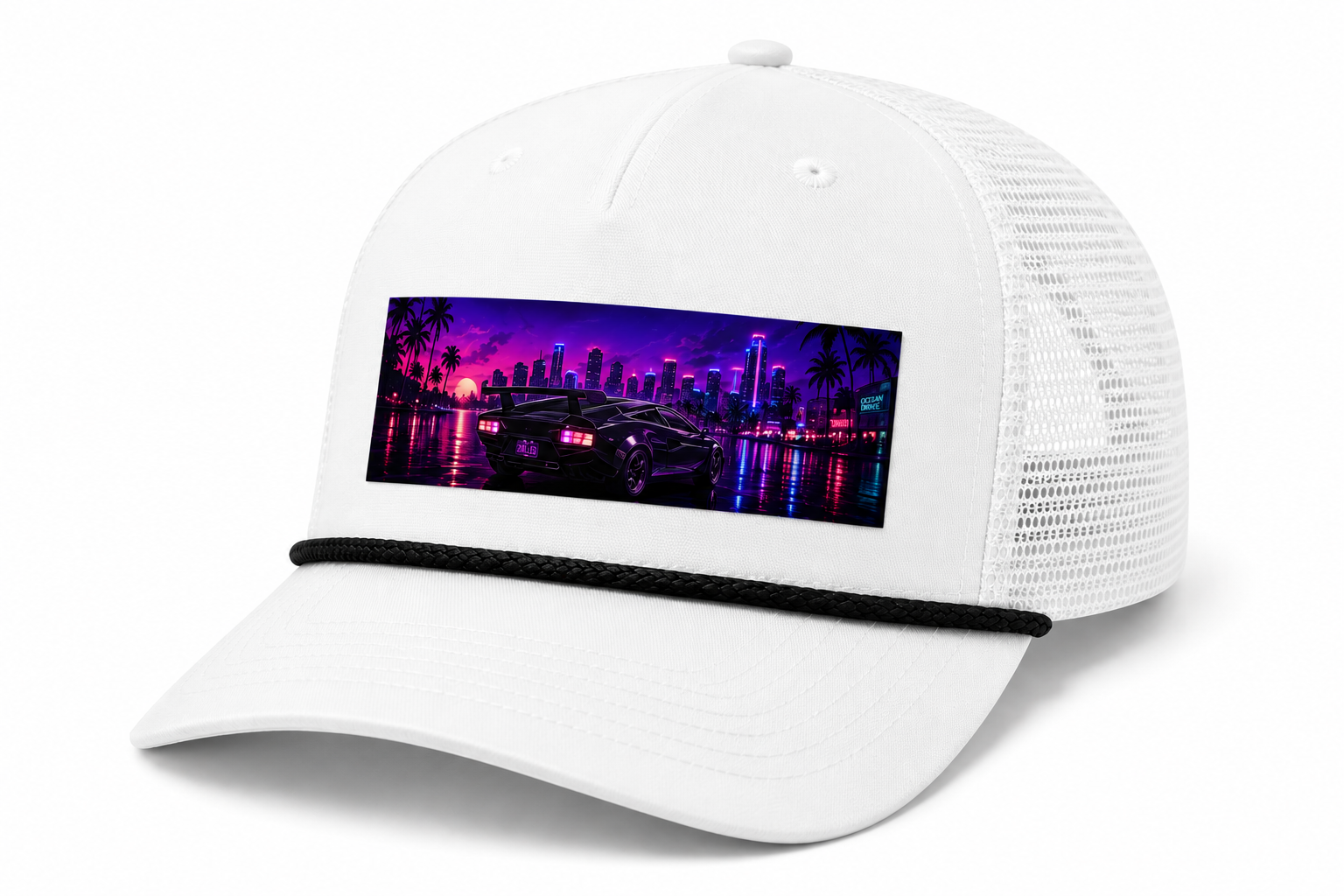 NEON SUMMER DIALED Lamb Box Logo Trucker Rope Cap