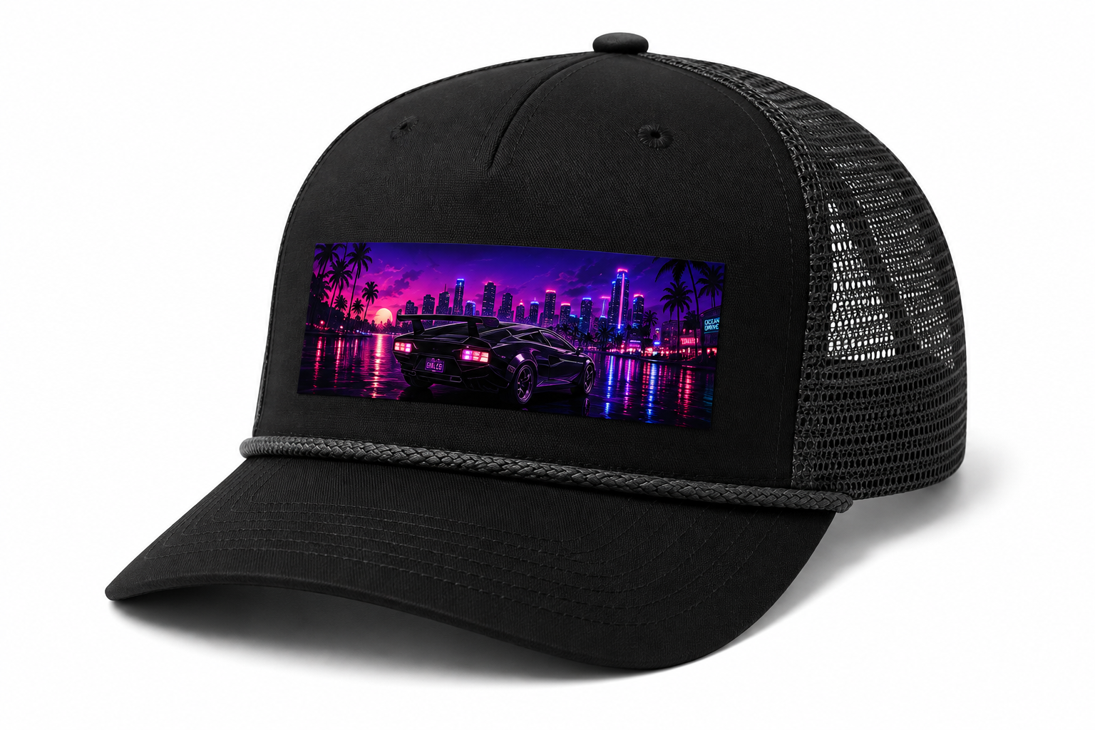 NEON SUMMER DIALED Lamb Box Logo Trucker Rope Cap