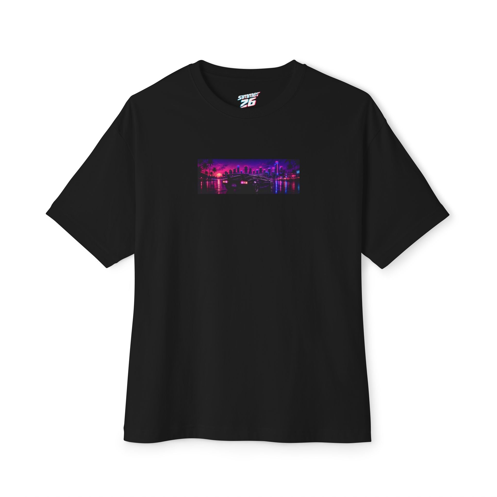 NEON SUMMER DIALED Lamb Box Logo Oversized Tee