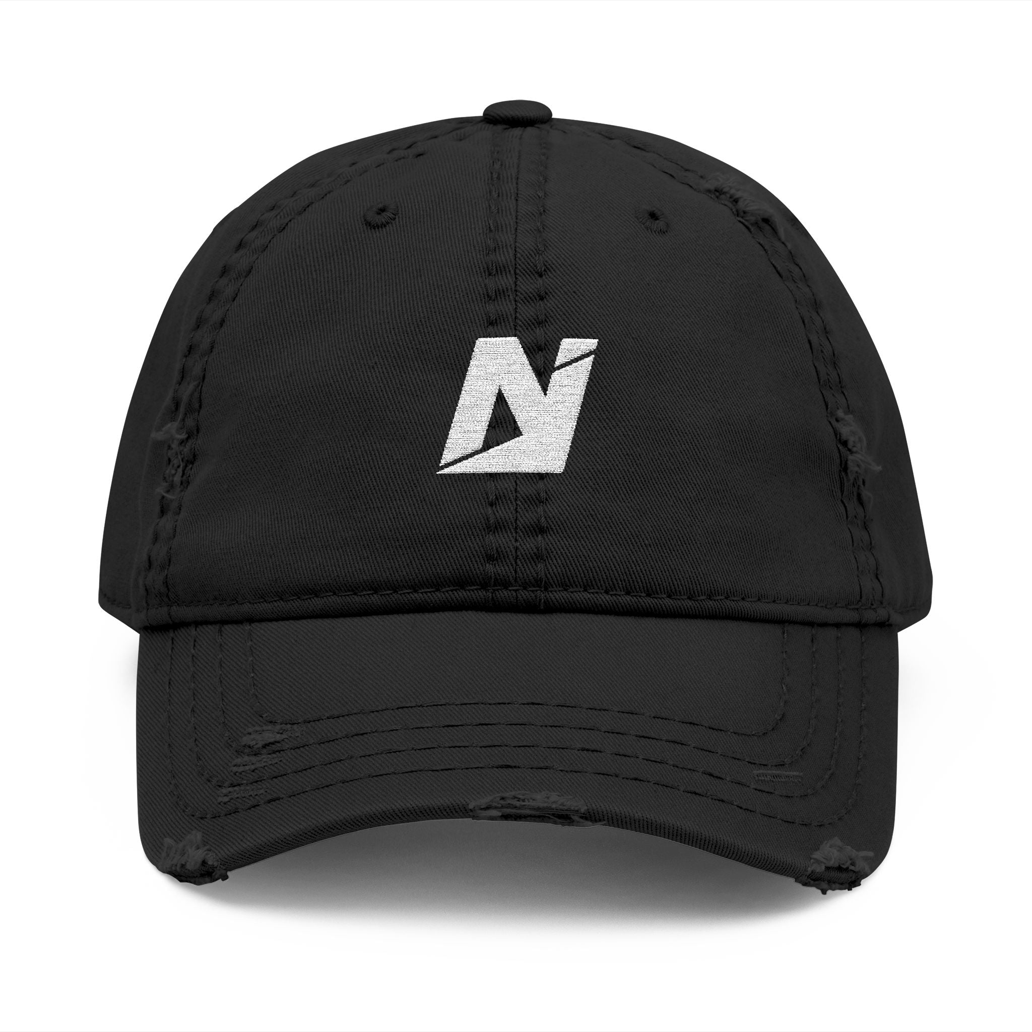 NTGR White Monogram Distressed Hat (Embroidered)