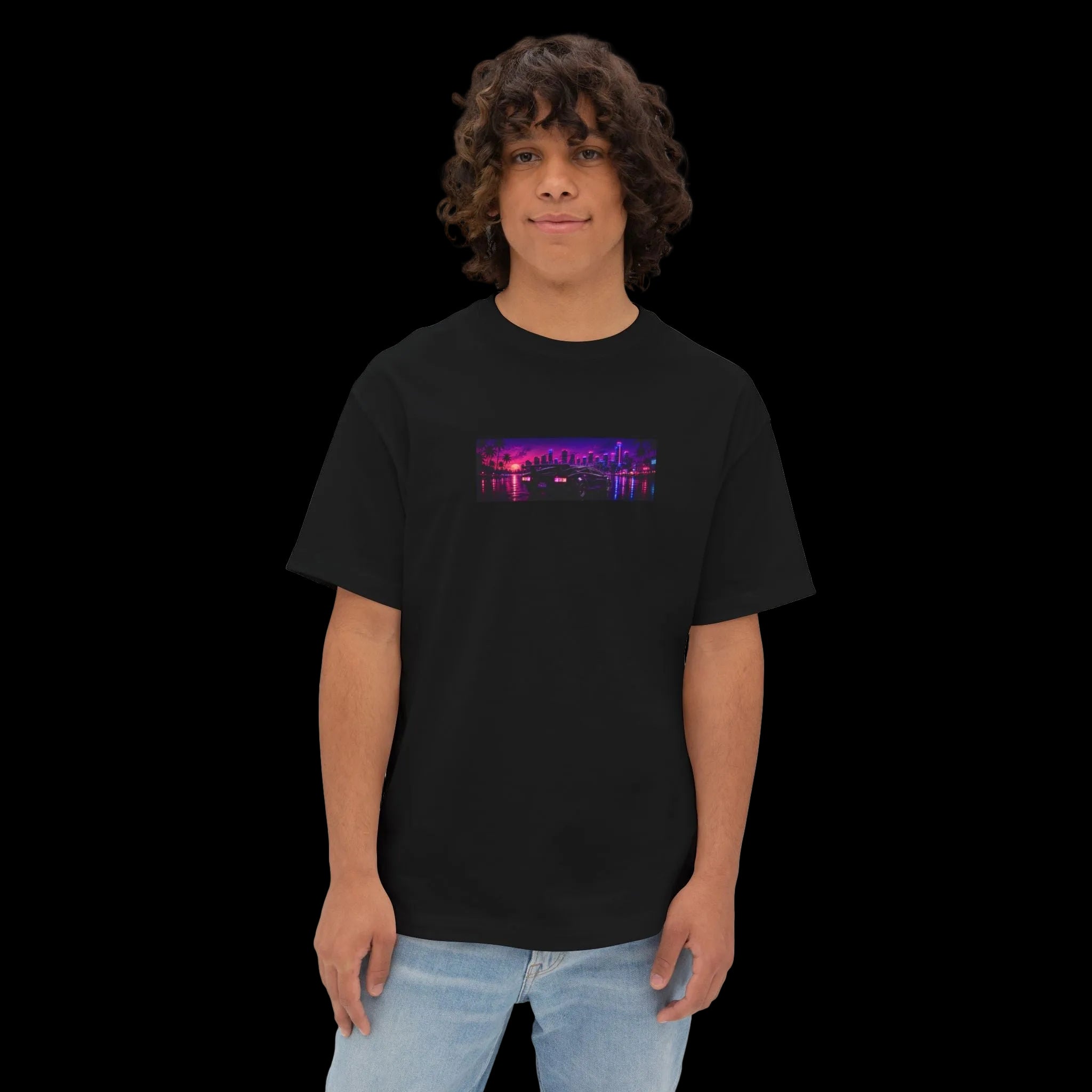 NEON SUMMER DIALED Lamb Box Logo Oversized Tee