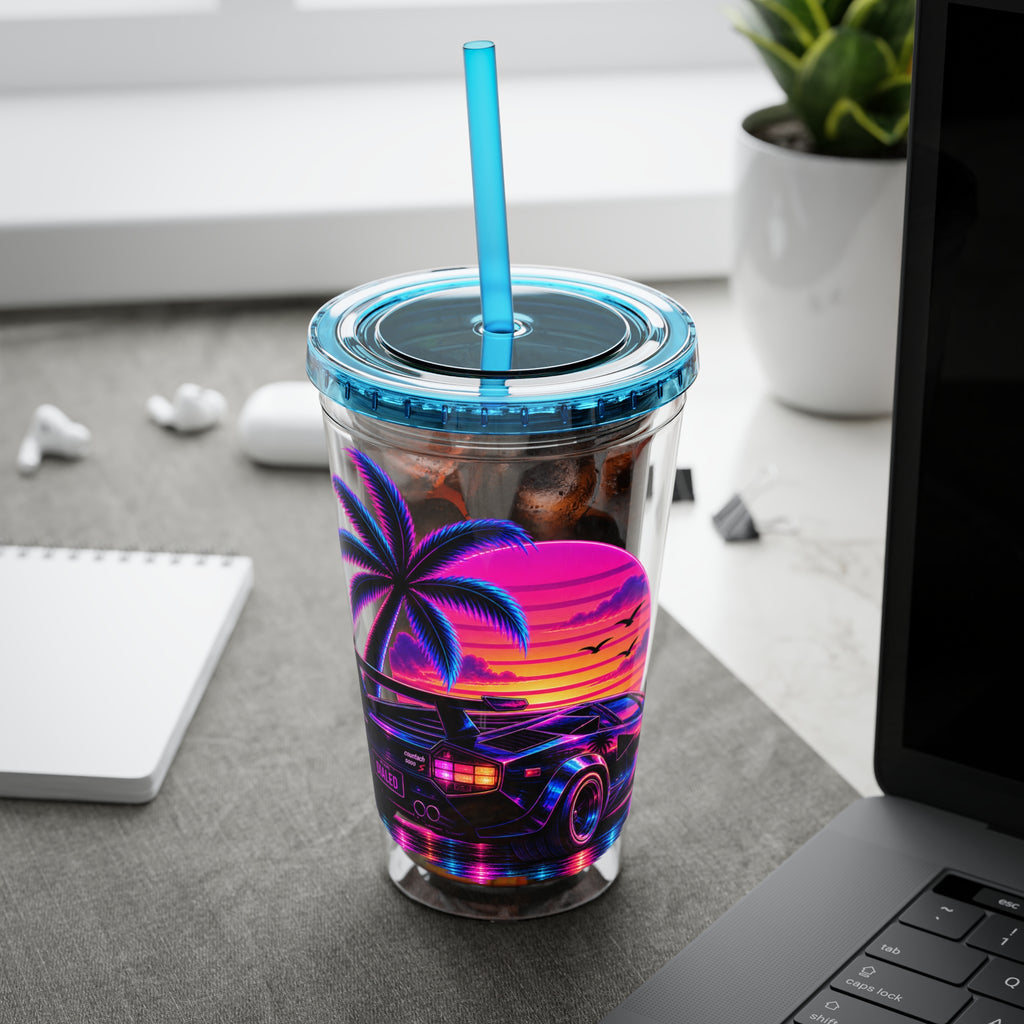 NEON SUMMER DIALED LAMB Sunsplash Tumbler 16oz