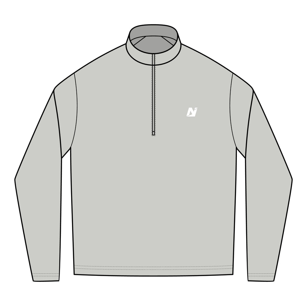 NTGR Fitness White Monogram Quarter-Zip Pullover (Embroidered)