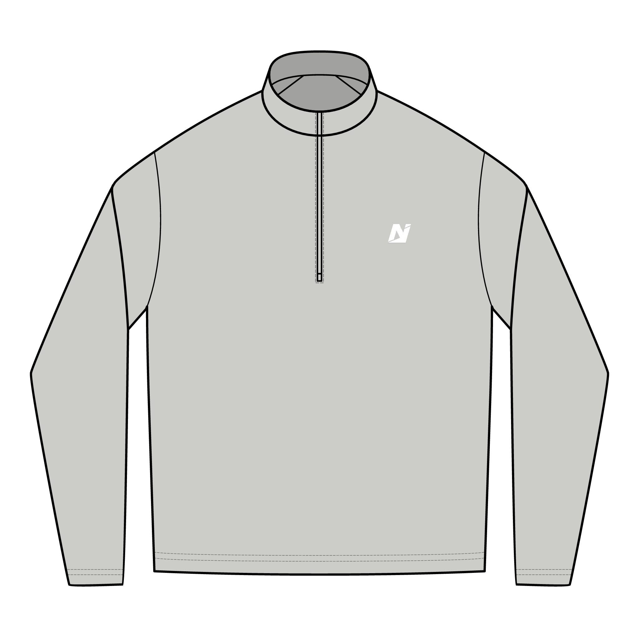 NTGR Fitness White Monogram Quarter-Zip Pullover (Embroidered)