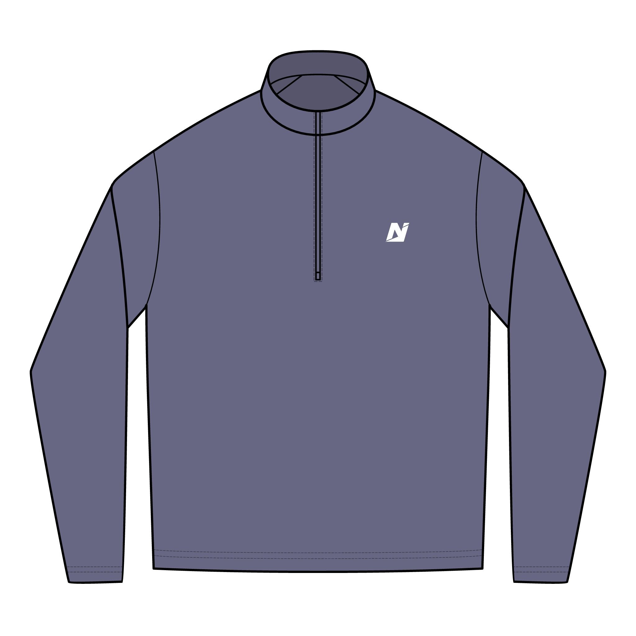 NTGR Fitness White Monogram Quarter-Zip Pullover (Embroidered)