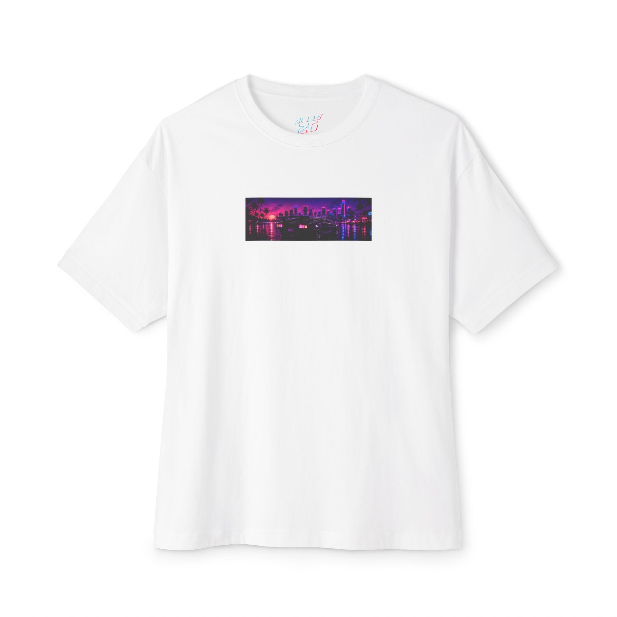 NEON SUMMER DIALED Lamb Box Logo Oversized Tee
