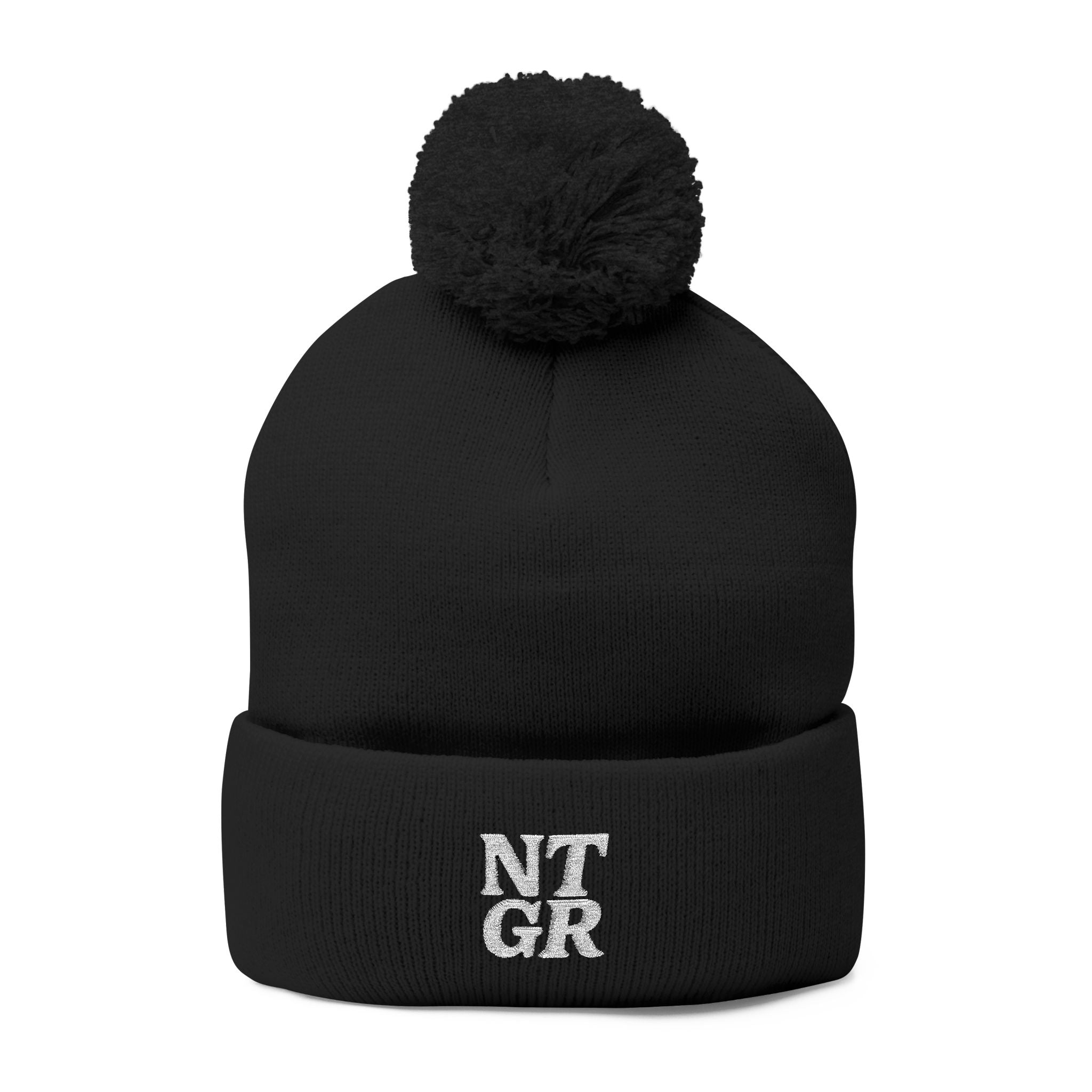 NTGR Stacked Stamp Ball-Headed Knit Beanie (Embroidered)