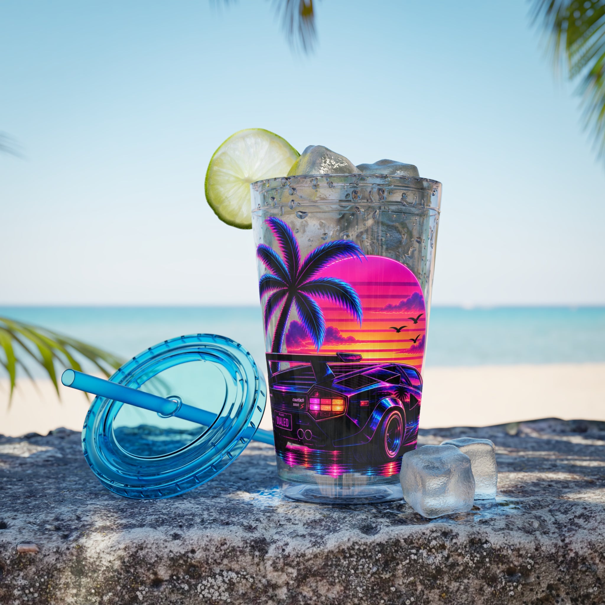 NEON SUMMER DIALED LAMB Sunsplash Tumbler 16oz