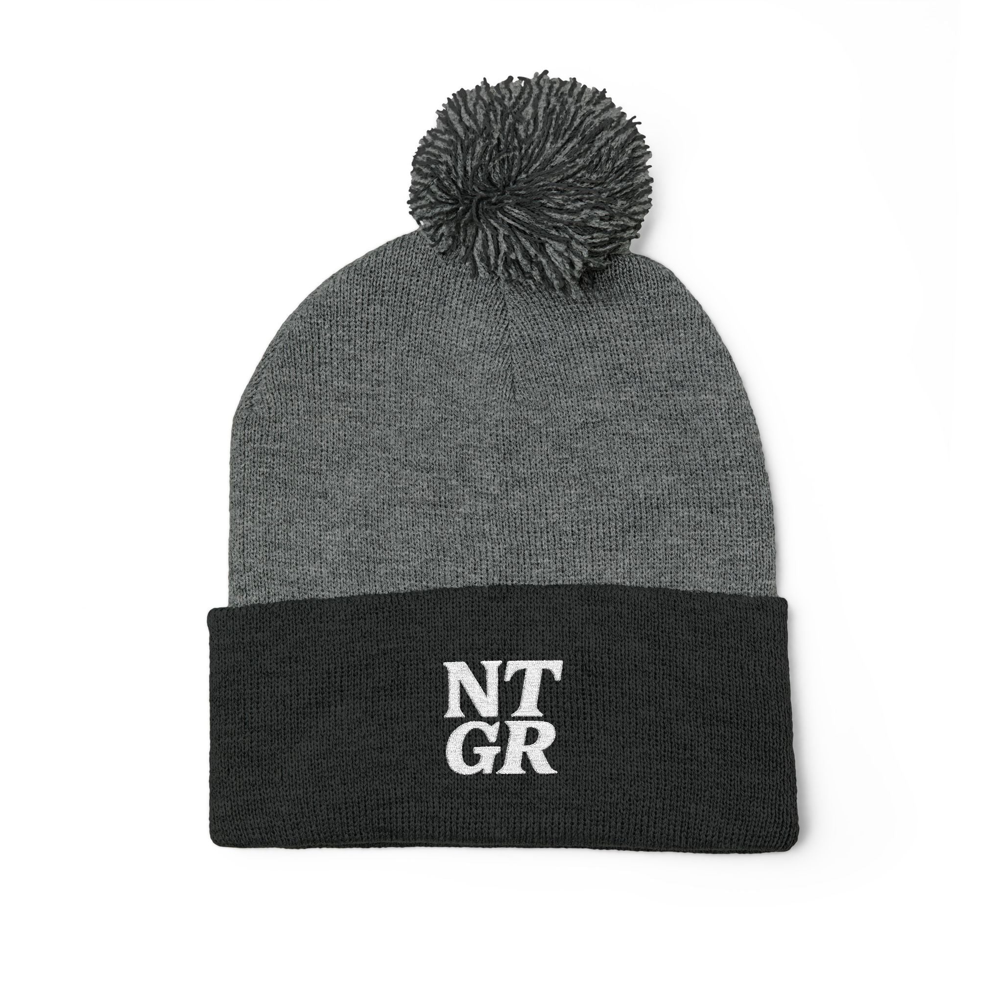 NTGR Stacked Stamp Ball-Headed Knit Beanie (Embroidered)