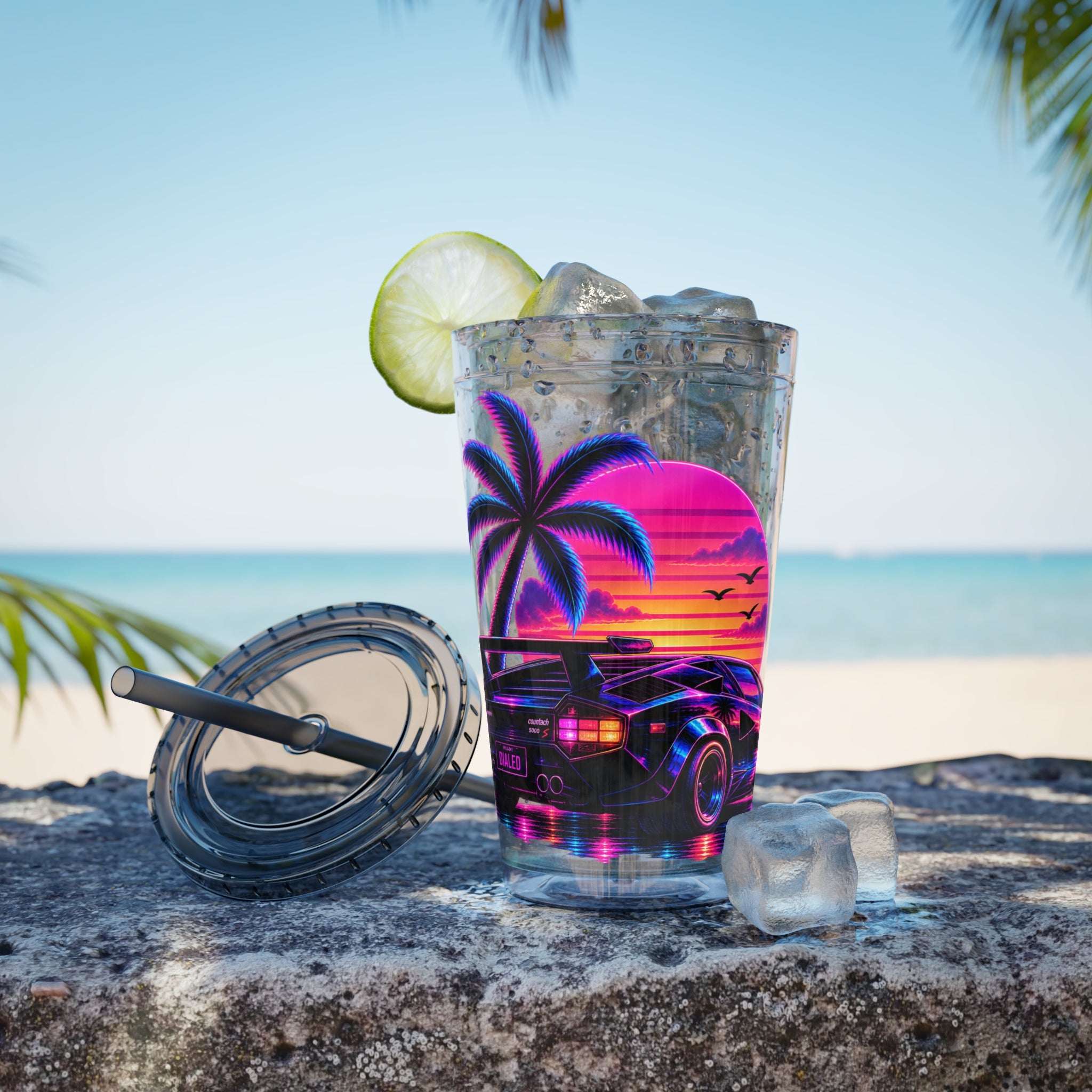 NEON SUMMER DIALED LAMB Sunsplash Tumbler 16oz